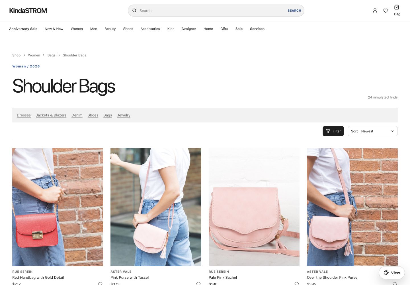 KindaSTROM service-led storefront with a prominent search bar